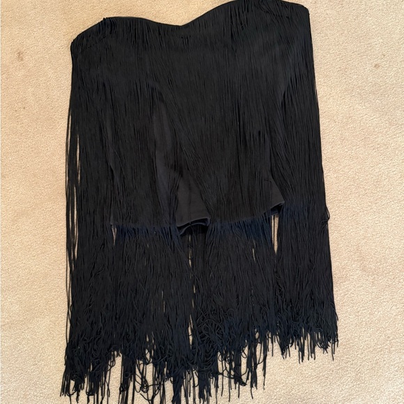 Blaque Label Tops - Blaque Label Elegant Black Fringe Crop Top